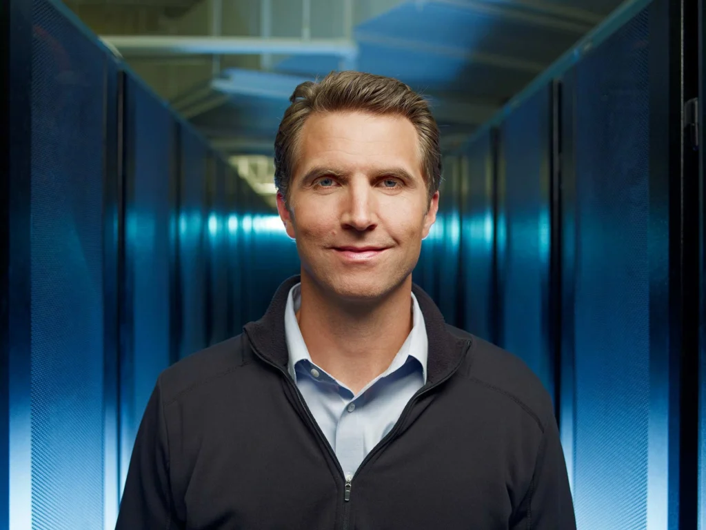 Executive portrait of a tech founder in a data center environment – Executive Portrait Photographer Copenhagen