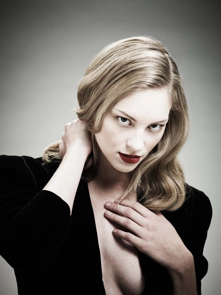 Stylized personal branding portrait of a fashion consultant in a black dress – Personal Branding Portrait Photographer Copenhagen