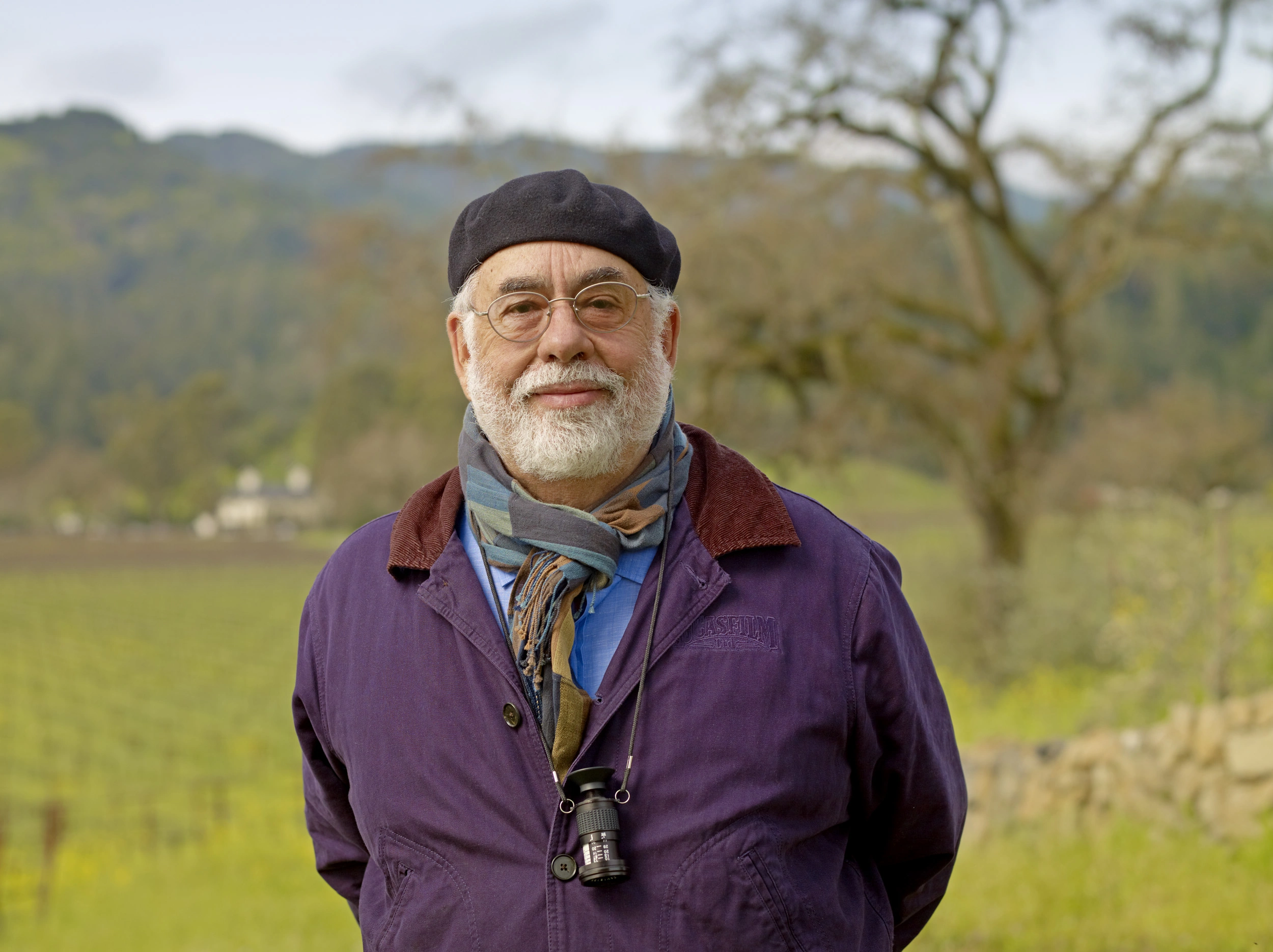 Personal branding portrait of director Francis Ford Coppola in an outdoor vineyard setting – Personal Branding Portrait Photographer Copenhagen